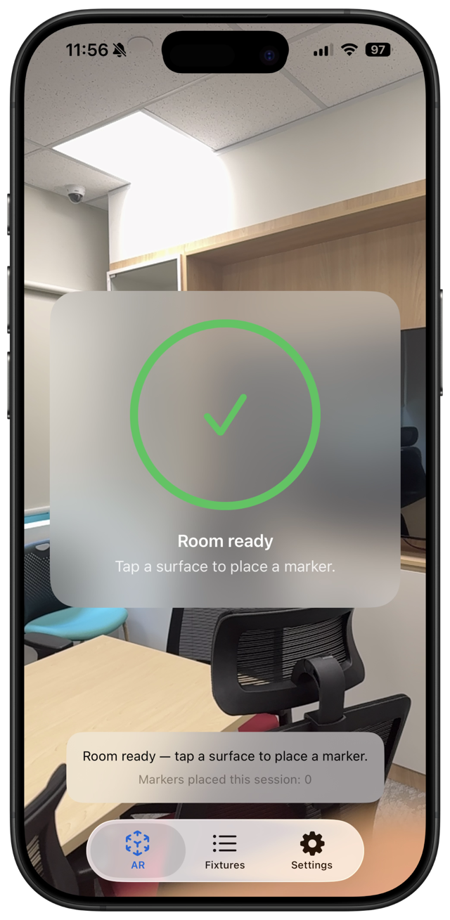 Room scan complete and ready for AR tagging in Husvarde