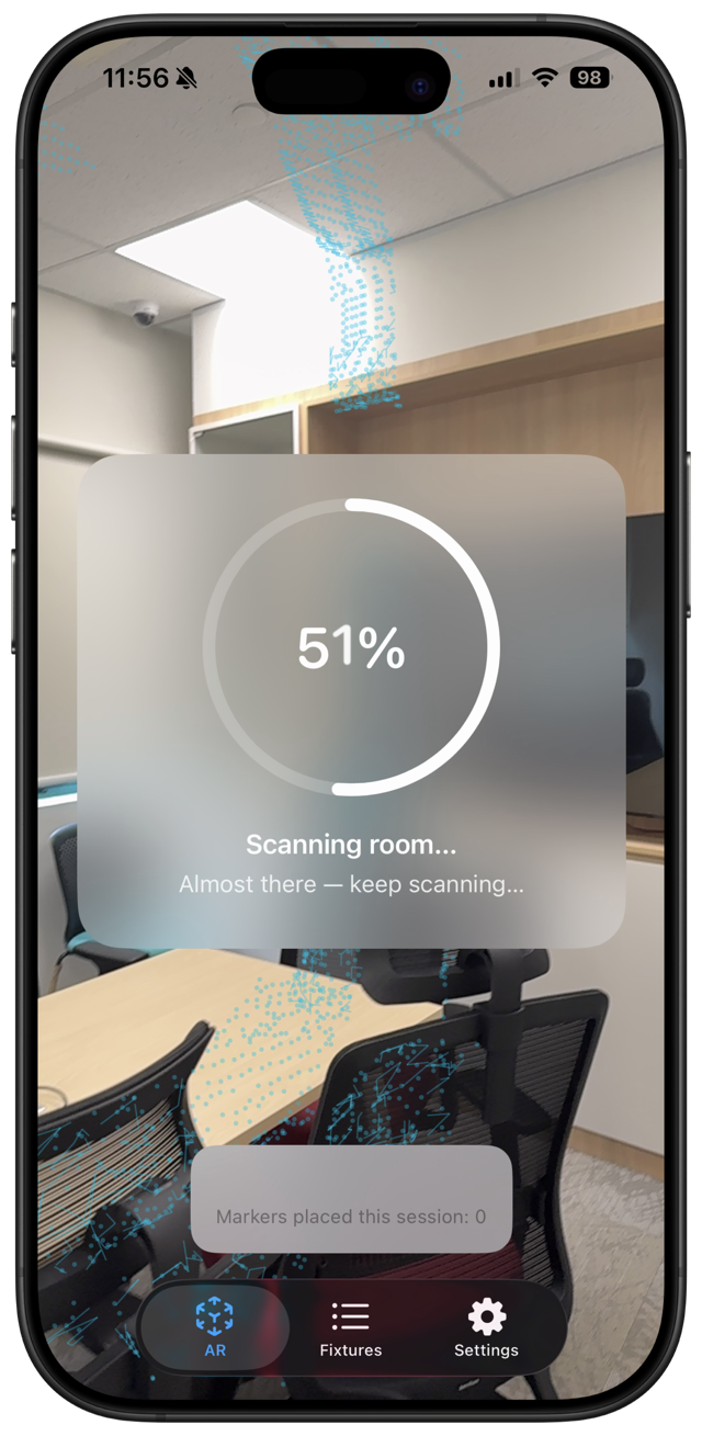 Scanning a room to set up AR tracking in Husvarde